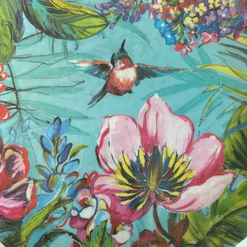 Pier 1 Imports Humming Bird Floral Melamine 8.5